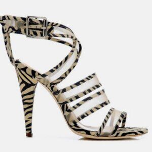 Randall Loeffler Paige Cross Strap Mesh Sandals Heels - Italy